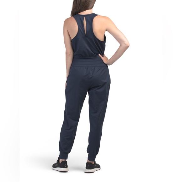 *NWT* Sweaty Betty Gaia Marl Performance Yoga Jumpsuit - Navy - Picture 3 of 6